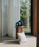 Mid-Century Modern Fluted Wood Side Table