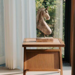 Mid-Century Inspired Oak Accent with Built-in Sling
