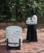 Geometric Matte Black Tripod Accent Table - Image 5