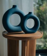 Mid-Century Modern Fluted Wood Side Table - Image 2