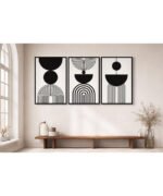 Minimalist Monochrome Geometric Canvas Set - Image 4