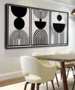 Minimalist Monochrome Geometric Canvas Set