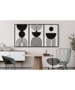 Minimalist Monochrome Geometric Canvas Set - Image 3