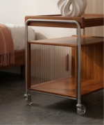 Nordic Storage Nightstand on Wheels - Image 3