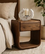 Curve One Drawer Bedside Table