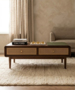 Vienna Cane Coffee Table with Drawers - Image 5