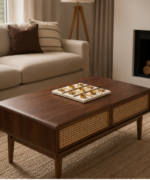 Vienna Cane Coffee Table with Drawers - Image 2