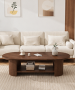 Oslo Oval Coffee Table with Open Storage Shelf