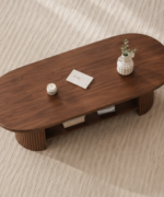 Oslo Oval Coffee Table with Open Storage Shelf - Image 2