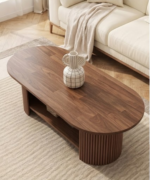 Oslo Oval Coffee Table with Open Storage Shelf - Image 4