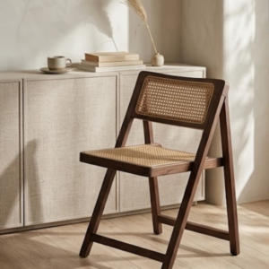 Foldable Cane Dining Chair