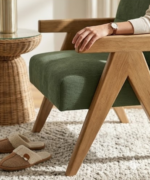 Aarav Teak Wood Accent Lounge Chair - Image 2