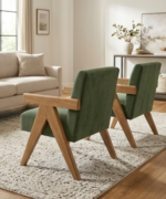 Aarav Teak Wood Accent Lounge Chair - Image 3