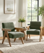 Aarav Teak Wood Accent Lounge Chair