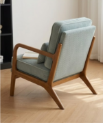 Teak Wood Lounge Chair with Fabric Cushion - Image 3