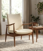 Mid-Century Upholstered Lounge Chair