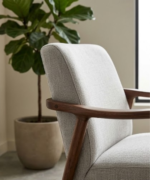 Scandinavian Upholstered Lounge Accent Chair - Image 2
