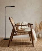Rustic Woven Lounge Chair with Solid Wood Frame - Image 3