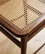Modern Cane Dining Chair with Solid Wood Frame - Image 2