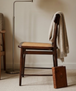 Modern Cane Dining Chair with Solid Wood Frame - Image 3