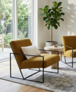Modern Metal Frame Lounge Accent Chair - Image 4
