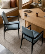 Modern Upholstered Dining Chair with Wooden Frame - Image 2
