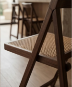 Foldable Cane Dining Chair - Image 2