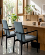Modern Upholstered Dining Chair with Wooden Frame - Image 4