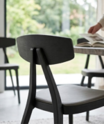 Minimalist Black Wooden Dining Chair - Image 4