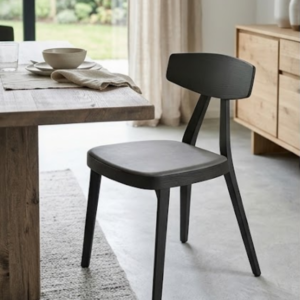 Minimalist Black Wooden Dining Chair