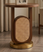 Cane Luxe Pedestal Side Table - Image 3