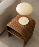 Arch Wooden Side Table with Display Shelf - Image 3