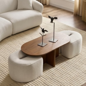 Nest Coffee Table with Pouffe Set